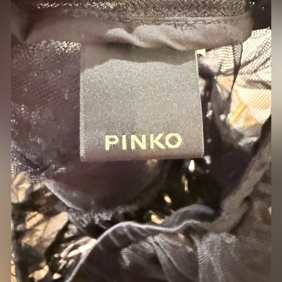 Pinko Denim Tulle Top & Skirt Set Blue/Black Size 6 - Picture 7 of 15